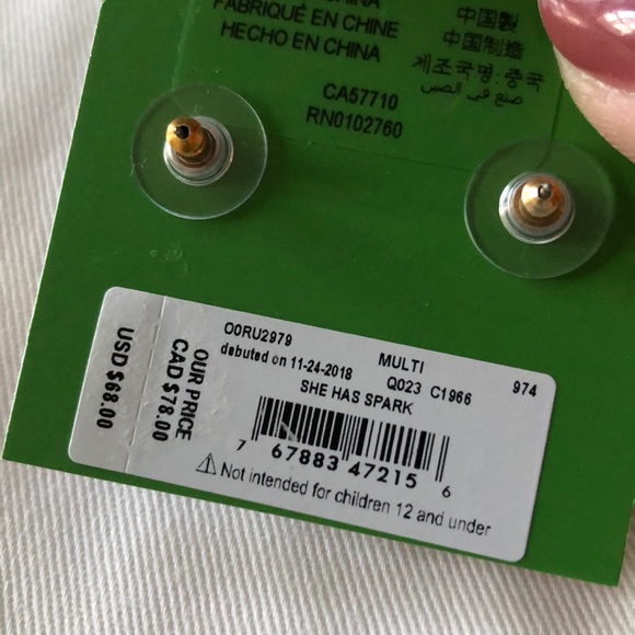 Kate Spade Multicolor Sparkle Earrings - Picture 3 of 3